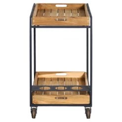 OUTLIV. Oro Servierwagen Stahl/Teak Recycelt Anthrazit/Natur -GartenMöbelPro Verkäufe outliv oro servierwagen stahl teak recycelt anthrazit braun 1323094 3