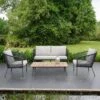 OUTLIV. Reims Loungeset 4-tlg. Stahl/Rope Teaklook/Anthrazit -GartenMöbelPro Verkäufe outliv reims stackable loungeset stahl rope teaklook anthrazit 1267720 1