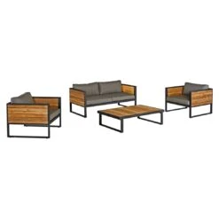 OUTLIV. Rhodos Loungeset 4-tlg. Aluminium/Teak/Olefin Anthrazit/Natur -GartenMöbelPro Verkäufe outliv rhodos sofagruppe 4 tlg aluminium teak olefin 1431719 2