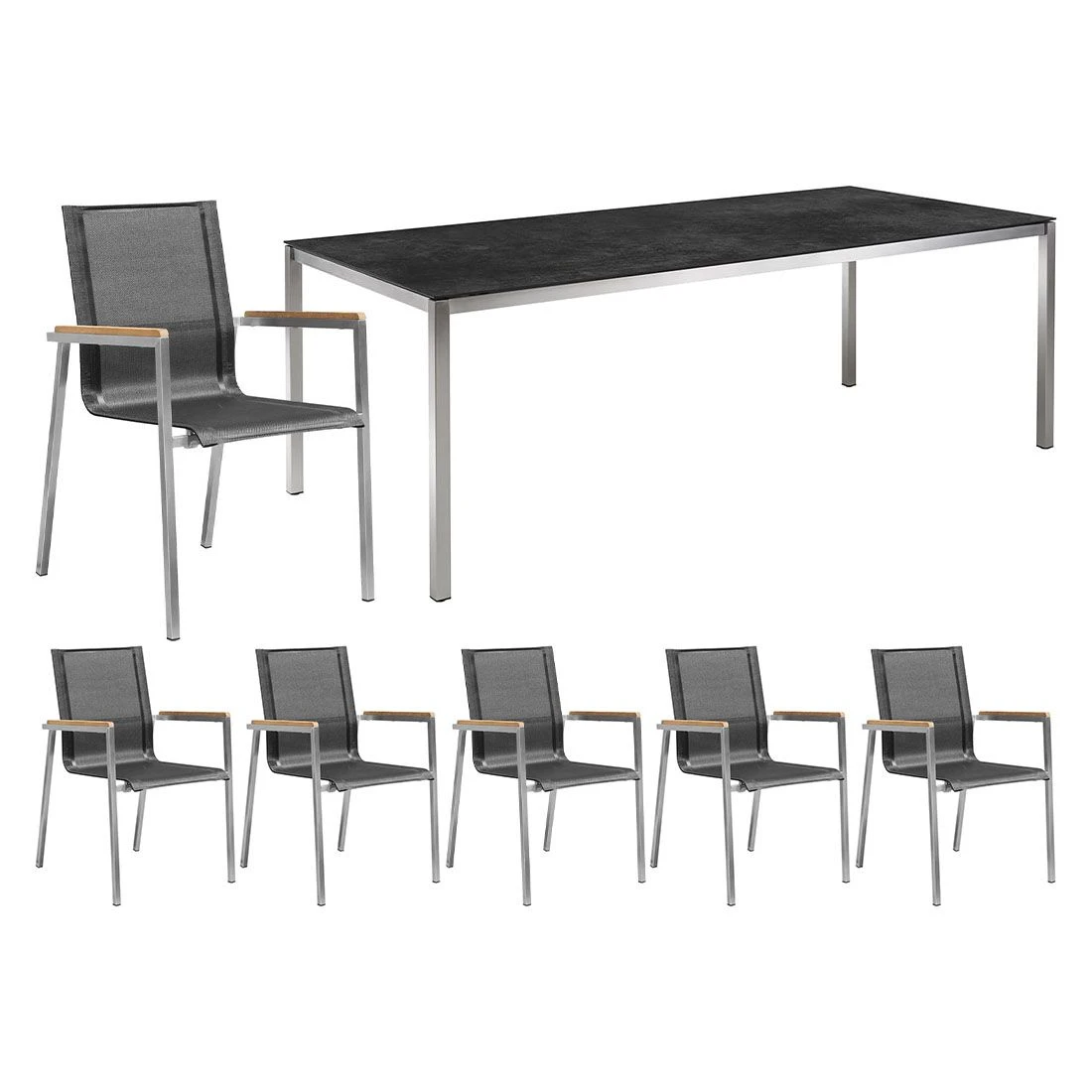 OUTLIV. Rimini Gartenmöbelset 7-tlg. Mit Tisch 180x100 Cm Silber/Concrete 3 OUTLIV. Rimini Gartenmöbelset 7-tlg. Mit Tisch 180x100 Cm Silber/Concrete