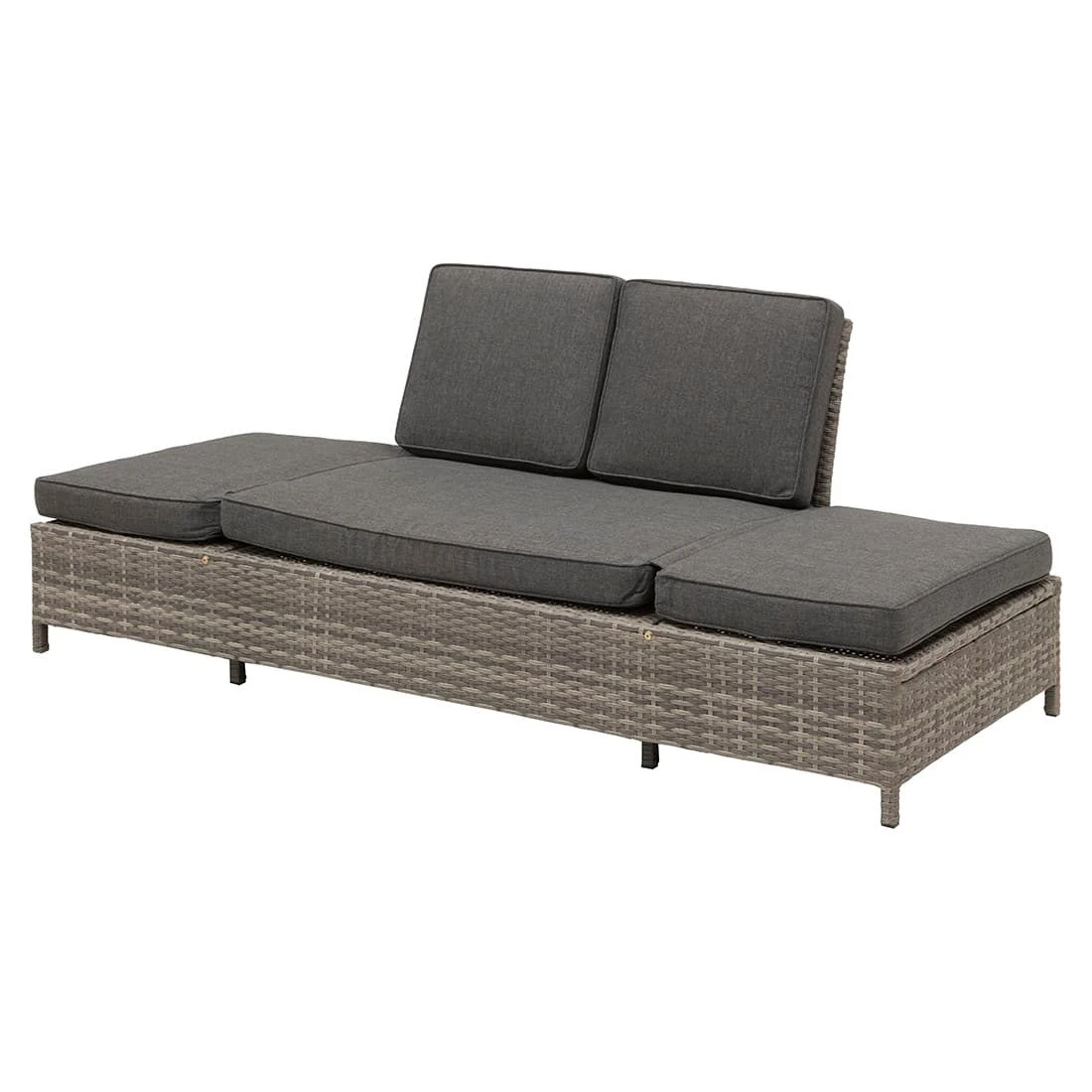 OUTLIV. Roma Gartensofa Geflecht/Polyester Grau/Anthrazit 4 OUTLIV. Roma Gartensofa Geflecht/Polyester Grau/Anthrazit – Bild 2