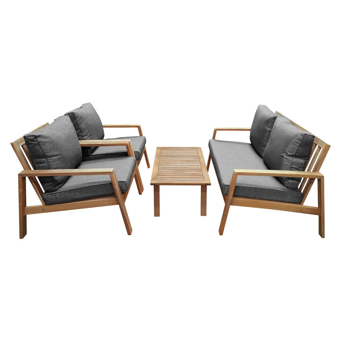 OUTLIV. Rosa Loungeset 4-tlg. Akazie/Spun-Polyester Natur/Anthrazit 5 OUTLIV. Rosa Loungeset 4-tlg. Akazie/Spun-Polyester Natur/Anthrazit – Bild 3