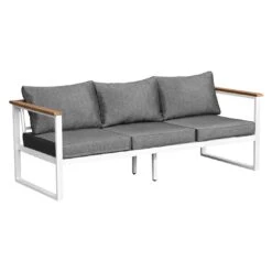 OUTLIV. Samos Loungeset 4-tlg. Aluminium/Spun-Poly Weiß/Dunkelgrau -GartenMöbelPro Verkäufe outliv samos sofagruppe 4 tlg aluminium polster weiss dunkelgrau 1329980 6