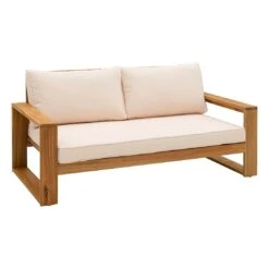 OUTLIV. Santa Cruz Gartensofa Akazie/Polyester Natur/Ecru -GartenMöbelPro Verkäufe outliv santa cruz 2 sitzersofa akazie polyester 1338098 2