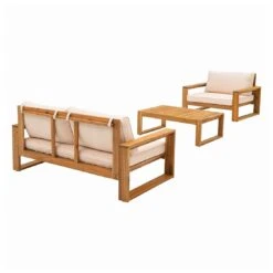 OUTLIV. Santa Cruz Loungeset 3-tlg. Akazie/Polyester Natur/Ecru -GartenMöbelPro Verkäufe outliv santa cruz loungeset 3 tlg akazie polyester 1376884 5