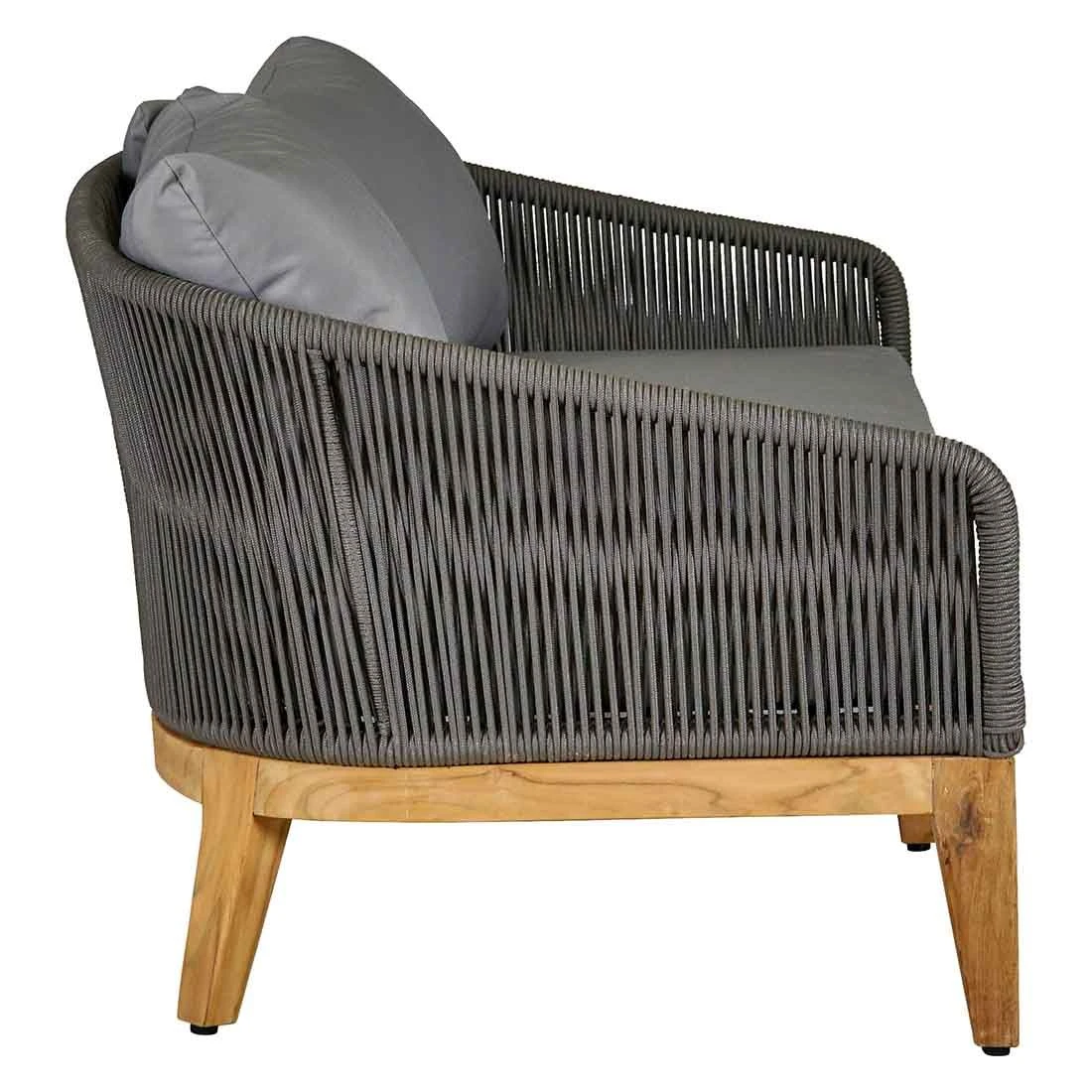 OUTLIV. Santorin Gartensofa 170 Cm Teak/Rope/Olefin Natur/Dunkelgrau 6 OUTLIV. Santorin Gartensofa 170 Cm Teak/Rope/Olefin Natur/Dunkelgrau – Bild 4