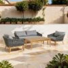 OUTLIV. Santorin Loungeset 4-tlg. Teak/Rope/Olefin Natur/Dunkelgrau -GartenMöbelPro Verkäufe outliv santorin loungegruppe 4 tlg teak rope olefin 1431785 1