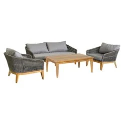 OUTLIV. Santorin Loungeset 4-tlg. Teak/Rope/Olefin Natur/Dunkelgrau -GartenMöbelPro Verkäufe outliv santorin loungegruppe 4 tlg teak rope olefin 1431785 2
