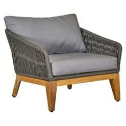 OUTLIV. Santorin Loungeset 4-tlg. Teak/Rope/Olefin Natur/Dunkelgrau -GartenMöbelPro Verkäufe outliv santorin loungegruppe 4 tlg teak rope olefin 1431785 5