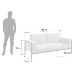 OUTLIV. Toskana Gartensofa Aluminium/Sunproof Anthrazit/Hellgrau -GartenMöbelPro Verkäufe outliv toskana 2 sitzersofa aluminium sunproof 1423689 3