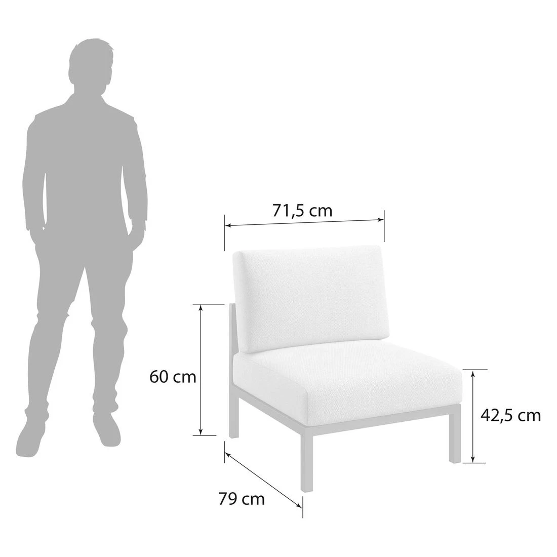 OUTLIV. Toskana Mittelmodul Aluminium/Sunproof Anthrazit/Hellgrau 5 OUTLIV. Toskana Mittelmodul Aluminium/Sunproof Anthrazit/Hellgrau – Bild 3
