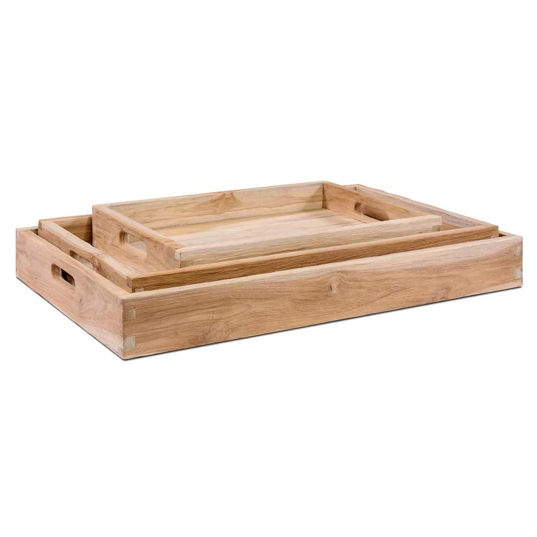 OUTLIV. Tray Tablett 3-tlg. Teak Recycelt 4 OUTLIV. Tray Tablett 3-tlg. Teak Recycelt – Bild 2