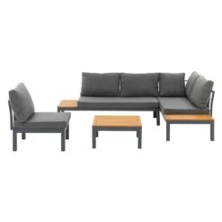 OUTLIV. Venedig Ecklounge 4-tlg. Aluminium/Akazie Anthrazit -GartenMöbelPro Verkäufe outliv venedig ecklounge 4 tlg alu holz 1422270 4