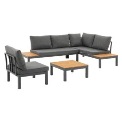 OUTLIV. Venedig Ecklounge 4-tlg. Aluminium/Akazie Anthrazit -GartenMöbelPro Verkäufe outliv venedig ecklounge 4 tlg alu holz 1422270 6