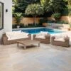 OUTLIV. Versailles Loungeset 4-tlg. Geflecht/Polyester Mixed Beige -GartenMöbelPro Verkäufe outliv versailles castello sofagruppe geflecht teak mixed beige 1314954 1