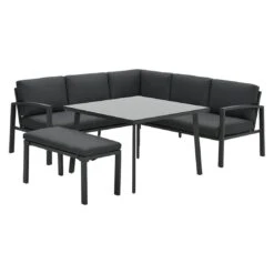 OUTLIV. Wellington Dininglounge 3-tlg. Aluminium/Polster Carbon Black/Reflex Black -GartenMöbelPro Verkäufe outliv wellington loungeecke aluminium polster carbon black reflex black 1247403 2