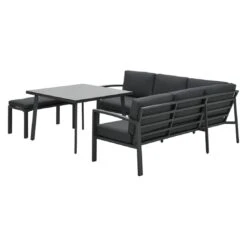 OUTLIV. Wellington Dininglounge 3-tlg. Aluminium/Polster Carbon Black/Reflex Black -GartenMöbelPro Verkäufe outliv wellington loungeecke aluminium polster carbon black reflex black 1247403 4