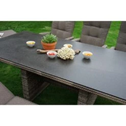 Ploß Nizza Gartentisch 220x100cm Geflecht/Glas Natur-Beige-Braun-Meliert/Steinoptik -GartenMöbelPro Verkäufe ploss nizza diningtisch 220x100cm geflecht glas 1361231 2