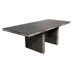 Ploß Nizza Gartentisch 220x100cm Geflecht/Glas Natur-Beige-Braun-Meliert/Steinoptik -GartenMöbelPro Verkäufe ploss nizza diningtisch 220x100cm geflecht glas 1361231 3