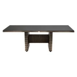 Ploß Nizza Gartentisch 220x100cm Geflecht/Glas Natur-Beige-Braun-Meliert/Steinoptik -GartenMöbelPro Verkäufe ploss nizza diningtisch 220x100cm geflecht glas 1361231 4