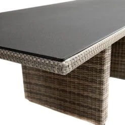 Ploß Nizza Gartentisch 220x100cm Geflecht/Glas Natur-Beige-Braun-Meliert/Steinoptik -GartenMöbelPro Verkäufe ploss nizza diningtisch 220x100cm geflecht glas 1361231 6