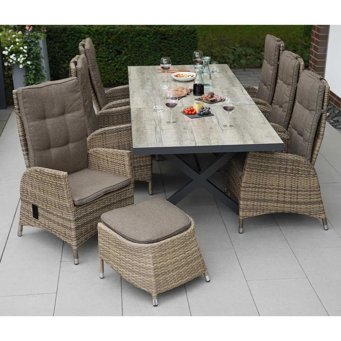 Ploß Nizza Loungehocker Geflecht/Polster Natur-Beige-Braun-Meliert/Savanna 8 Ploß Nizza Loungehocker Geflecht/Polster Natur-Beige-Braun-Meliert/Savanna – Bild 6