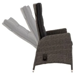 Ploß Rocking Gartensessel Geflecht Inkl. Polster Grau-Braun Meliert/Anthrazit -GartenMöbelPro Verkäufe ploss rocking dining verstell sessel geflecht grau braun meliert polster anthrazit 4