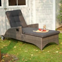 Ploß Rocking Comfort Gartenliege Geflecht Grau-Braun-Meliert/Anthrazit -GartenMöbelPro Verkäufe ploss rocking rollliege geflecht grau braun meliert anthrazit 1001047 2