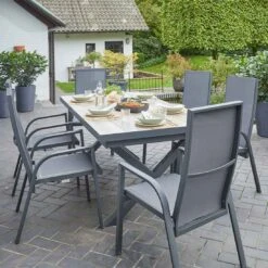 Ploß Tuvalu Stapelsessel Aluminium/Textilene Anthrazit/Grau -GartenMöbelPro Verkäufe ploss tuvalu stapelsessel aluminium textilene 1367314 2