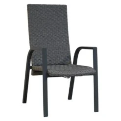 Ploß Kiribati Stapelsessel Aluminium/Geflecht Grau