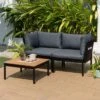 LifestyleGarden Colobus Loungeset 3-tlg. Aluminium/Textilene Schwarz/Dunkelgrau -GartenMöbelPro Verkäufe scancom colobus loungeset 3 tlg aluminium textilene 1411435 1