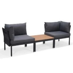 LifestyleGarden Colobus Loungeset 3-tlg. Aluminium/Textilene Schwarz/Dunkelgrau -GartenMöbelPro Verkäufe scancom colobus loungeset 3 tlg aluminium textilene 1411435 2
