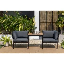 LifestyleGarden Colobus Loungeset 3-tlg. Aluminium/Textilene Schwarz/Dunkelgrau -GartenMöbelPro Verkäufe scancom colobus loungeset 3 tlg aluminium textilene 1411435 7