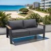 LifestyleGarden Palau Gartensofa Aluminium/Olefin Dunkelgrau/Natur -GartenMöbelPro Verkäufe scancom palau 2 sitzer sofa aluminium teak 1411347 1