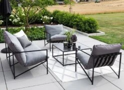 Schöner Wohnen Ameland Loungeset 4-tlg. Aluminium/Sunbrella Schwarz/Grau -GartenMöbelPro Verkäufe schoener wohnen ameland loungeset 4 tlg aluminium sunbrella 1470494 9