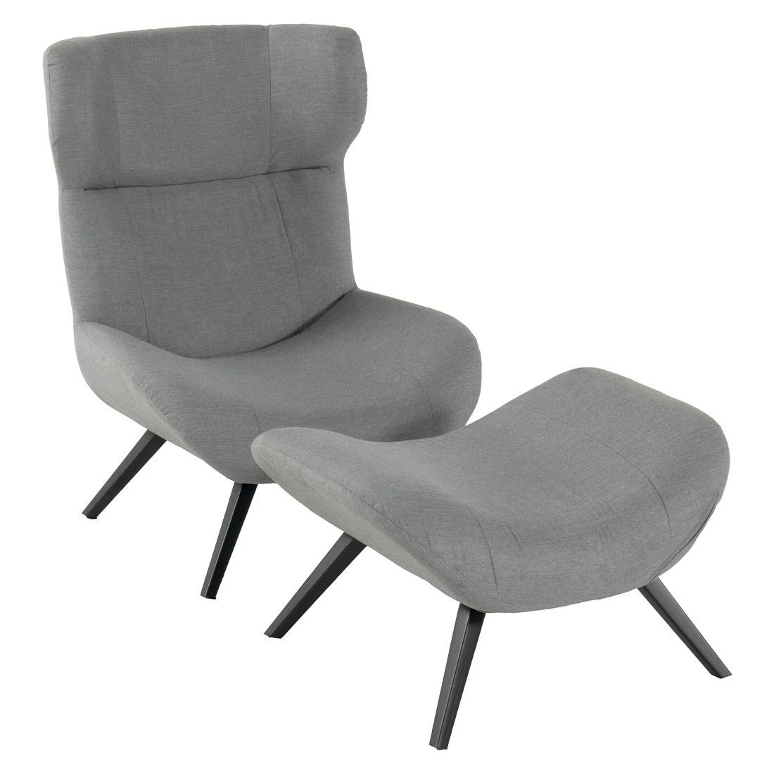 Schöner Wohnen Elin Loungesessel Inkl. Hocker Aluminium/Sunbrella Schwarz/Grau 4 Schöner Wohnen Elin Loungesessel Inkl. Hocker Aluminium/Sunbrella Schwarz/Grau – Bild 2