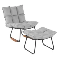 Schöner Wohnen Leska Schaukelstuhl Ink.Hocker Aluminium/Sunbrella Schwarz/Grau -GartenMöbelPro Verkäufe schoener wohnen leska schaukelstuhl ink hocker aluminium sunbrella 1470538 2