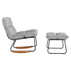 Schöner Wohnen Leska Schaukelstuhl Ink.Hocker Aluminium/Sunbrella Schwarz/Grau -GartenMöbelPro Verkäufe schoener wohnen leska schaukelstuhl ink hocker aluminium sunbrella 1470538 3