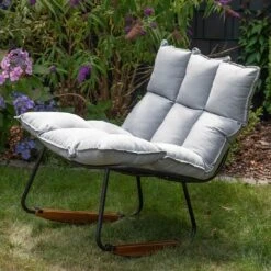 Schöner Wohnen Leska Schaukelstuhl Ink.Hocker Aluminium/Sunbrella Schwarz/Grau -GartenMöbelPro Verkäufe schoener wohnen leska schaukelstuhl ink hocker aluminium sunbrella 1470538 7