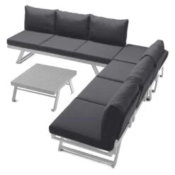 Sieger Auckland Ecklounge 4-tlg. Aluminium/Sunproof® Graphit/Grau -GartenMöbelPro Verkäufe sieger auckland louneecke aluminium sunproof graphit grau 1315350 1