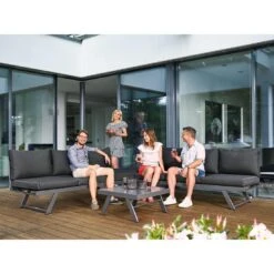 Sieger Auckland Ecklounge 4-tlg. Aluminium/Sunproof® Graphit/Grau -GartenMöbelPro Verkäufe sieger auckland louneecke aluminium sunproof graphit grau 1315350 17