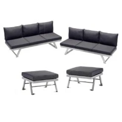 Sieger Auckland Ecklounge 4-tlg. Aluminium/Sunproof® Graphit/Grau -GartenMöbelPro Verkäufe sieger auckland louneecke aluminium sunproof graphit grau 1315350 2