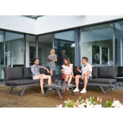 Sieger Auckland Ecklounge 4-tlg. Aluminium/Sunproof Eisengrau/Grau -GartenMöbelPro Verkäufe sieger auckland loungeecke 4 tlg aluminium sunproof eisengrau grau 1210421 1