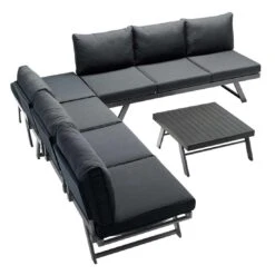 Sieger Auckland Ecklounge 4-tlg. Aluminium/Sunproof Eisengrau/Grau -GartenMöbelPro Verkäufe sieger auckland loungeecke 4 tlg aluminium sunproof eisengrau grau 1210421 3
