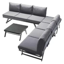 Sieger Auckland Ecklounge 4-tlg. Aluminium/Sunproof® Eisengrau/Hellgrau -GartenMöbelPro Verkäufe sieger auckland loungeecke aluminium sunproof eisengrau hellgrau 1315328 1