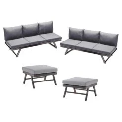 Sieger Auckland Ecklounge 4-tlg. Aluminium/Sunproof® Eisengrau/Hellgrau -GartenMöbelPro Verkäufe sieger auckland loungeecke aluminium sunproof eisengrau hellgrau 1315328 2