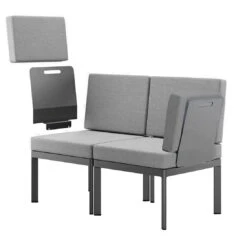 Sieger Lugo Gartensofa Aluminium/Sunproof Eisengrau/Hellgrau -GartenMöbelPro Verkäufe sieger lugo loungebank aluminium sunproof 1426791 1