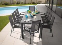 Sieger Tischplatte Für Ausziehtisch 165x100 Cm + 2 Einlegeplatten Polytec® Schiefer-Anthrazit -GartenMöbelPro Verkäufe sieger tischplatte 2 einlegeplatten polytecr 1458438 5