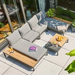 Siena Garden Alvida Ecklounge Aluminium/Polyester Matt Anthrazit/Grau