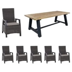 Siena Garden Corido Gartenmöbelset 7-tlg. Mit Tisch 240x100 Cm Anthrazit/Charcoal Grey